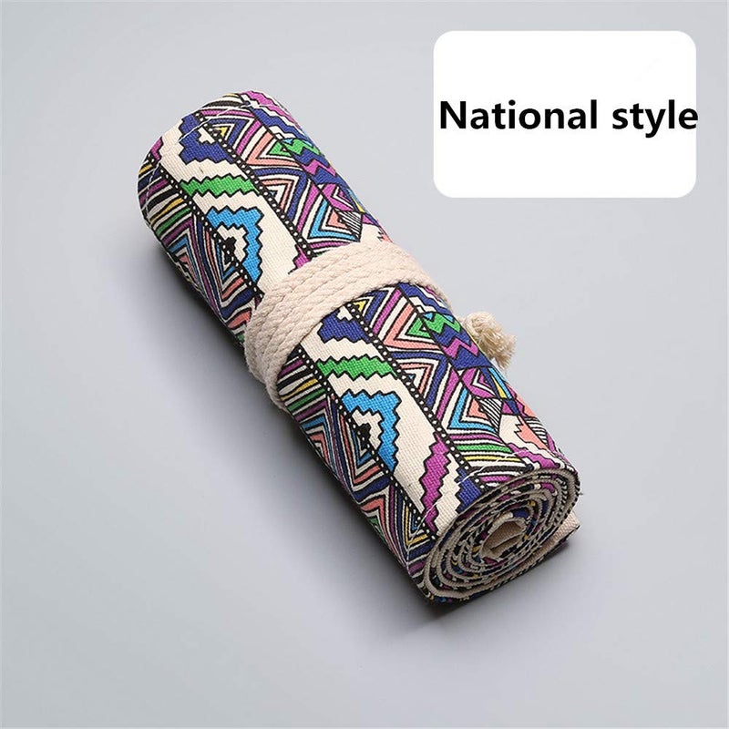 Funny live 36/48/72 Slots Colored Pencil Wrap Pencils Roll Holder Coloring Pencils Organizer Holder Colored Pen Paint Brush Storage Pouch Portable for Artist Student (National style, 72 Slots) - Image 4
